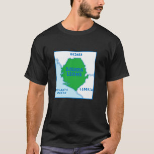 Sierra Leone Political map in flag colours, border T-Shirt