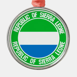 Sierra Leone Round Emblem Metal Ornament