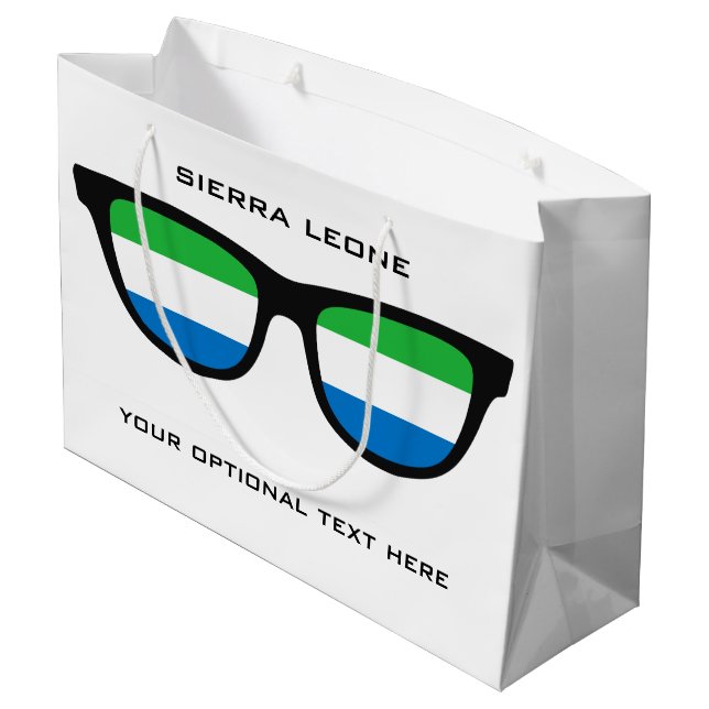 Sierra Leone Shades custom text & colour gift bag (Back Angled)