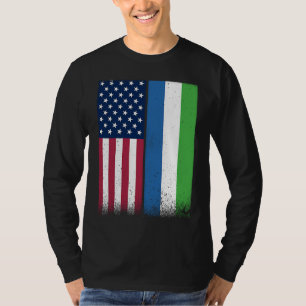 Sierra Leone Sierra Leonean American Flags Proud T-Shirt