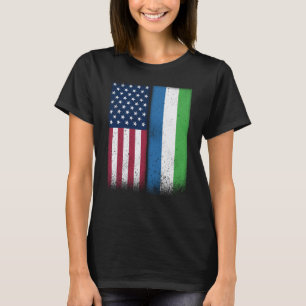 Sierra Leone Sierra Leonean American Flags Proud U T-Shirt