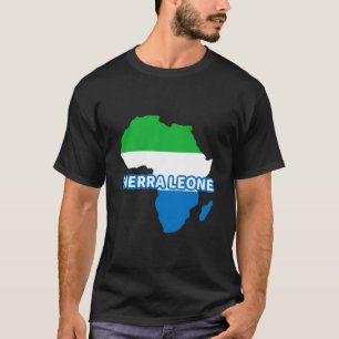 Sierra Leone Sierra Leonean Pride Flag Map Africa T-Shirt