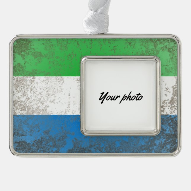 Sierra Leone Silver Plated Framed Ornament (Front)