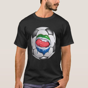 Sierra Leone Soccer Fan Sierra Leonean Flag Mouth T-Shirt