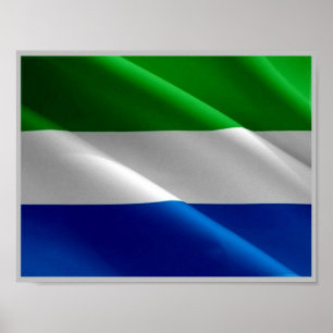 Sierra Leone - Waving Flag - Poster