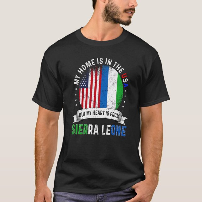 Sierra Leonean American Patriot Heart is from Leon T-Shirt (Front)