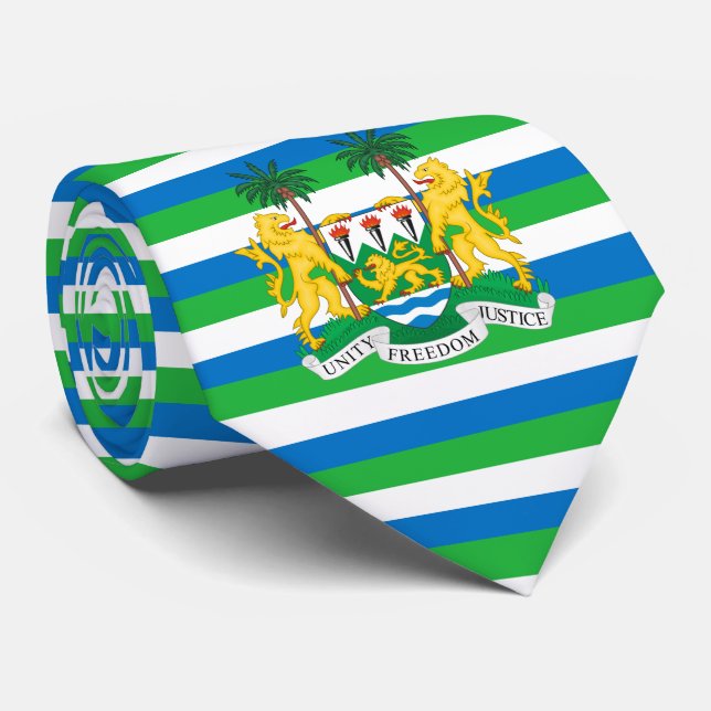 Sierra Leonean Flag & Coat of Arms, Sierra Leone Tie (Rolled)