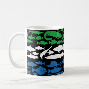 Sierra Leonean Flag Made of Fish – Fishing Design Coffee Mug
