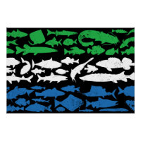 Sierra Leonean Flag Made of Fish – Fishing Design