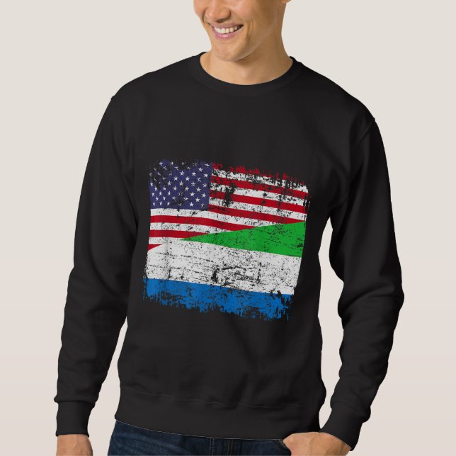 SIERRA LEONEAN ROOTS Half American Flag SIERRA LEO Sweatshirt (Front)
