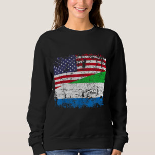 SIERRA LEONEAN ROOTS Half American Flag SIERRA LEO Sweatshirt