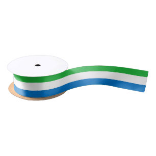 Sierra Leonean, Sierra Leonese flag ribbon Satin Ribbon
