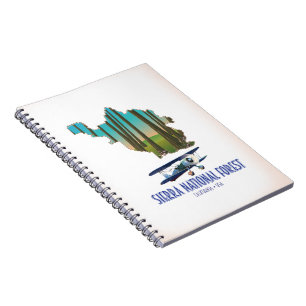Sierra national forest California USA map Notebook