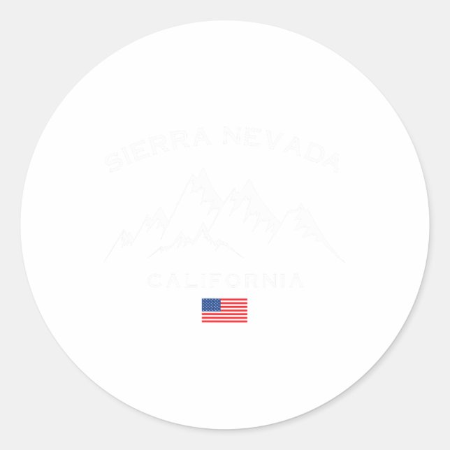 Sierra Nevada California Ski Resort Skiing Souveni Classic Round Sticker (Front)