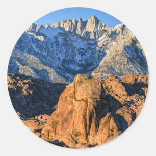 Sierra Nevada Mountains And Alabama Hills Sunrise Classic Round Sticker