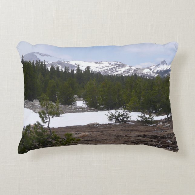 Sierra Nevada Mountains and Snow at Yosemite Decorative Cushion (Front)