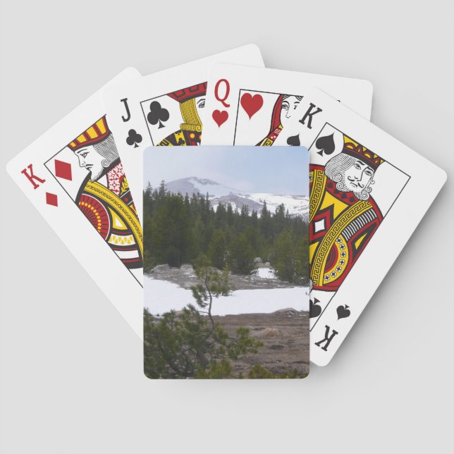 Sierra Nevada Mountains and Snow at Yosemite Playing Cards (Back)