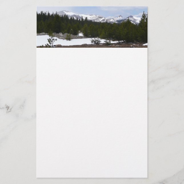 Sierra Nevada Mountains and Snow at Yosemite Stationery (Front)