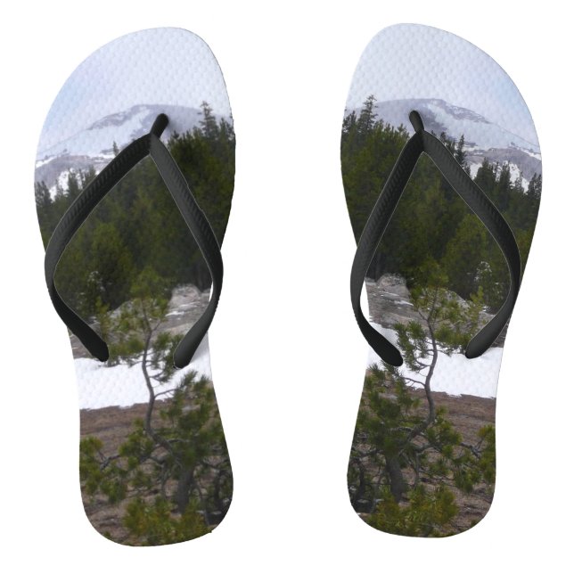 Sierra Nevada Mountains and Snow at Yosemite Thongs (Footbed)