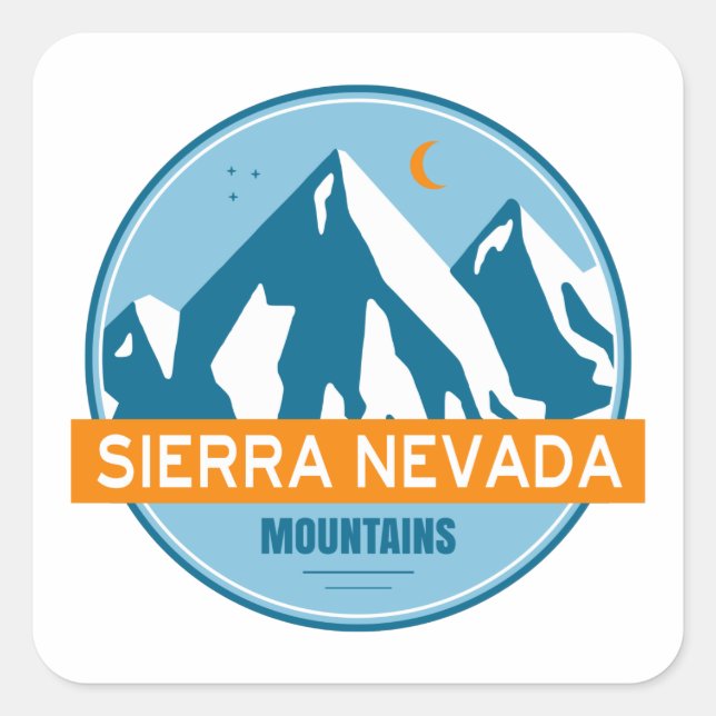 Sierra Nevada Mountains California Square Sticker (Front)