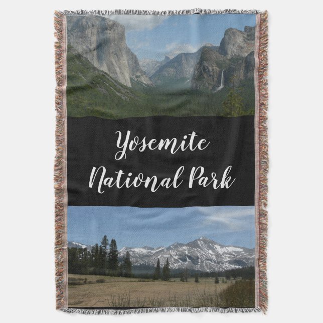Sierra Nevada Mountains I from Yosemite Throw Blanket (Front Vertical)