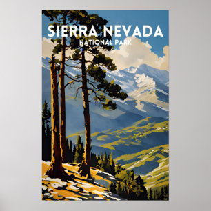 Sierra Nevada National Park Vintage Poster