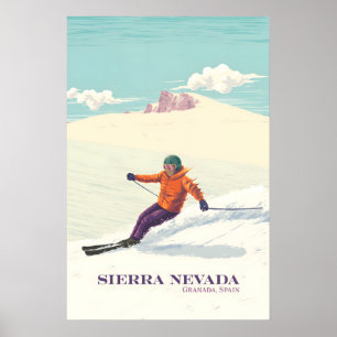 Sierra Nevada Spain Ski Resort Travel Poster