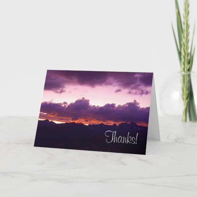 Sierra Nevada Sunset Thank You Card (Front)