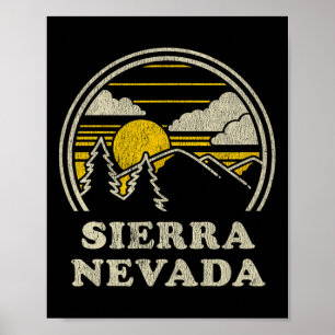Sierra Nevada T Shirt Vintage Hiking Mountains Tee Poster