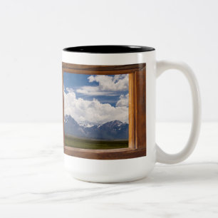 Sierra Nevada Through Cabin Window Two-Tone Coffee Mug