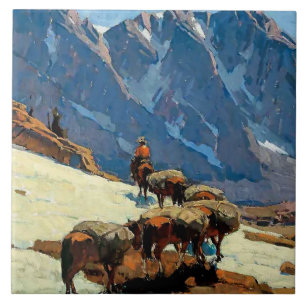 “Sierra Pass” Western Art by Edgar Payne Ceramic Tile