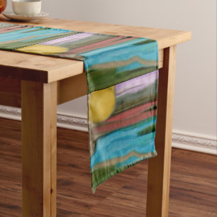 Sierra Sunrise Southwest Abstract Art Medium Table Runner