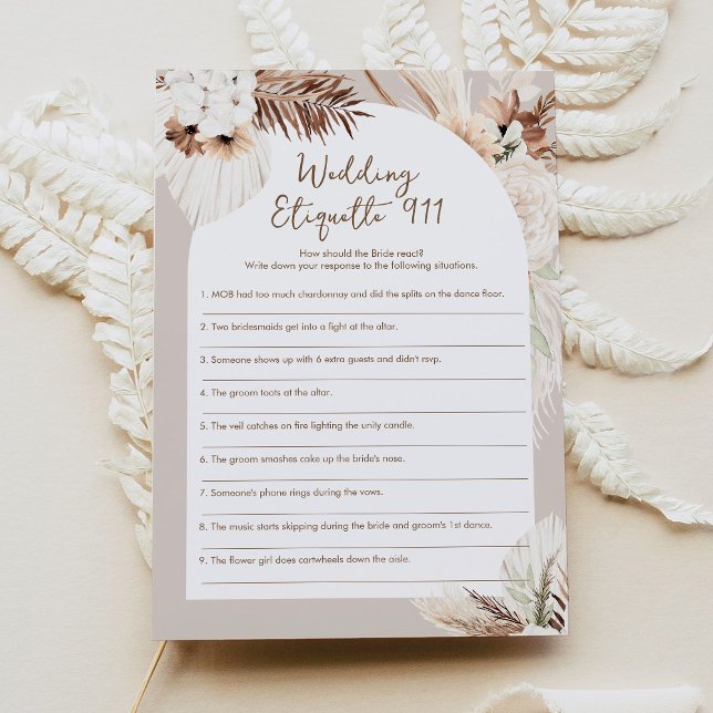 SIERRA Wedding Etiquette 911 Bridal Shower Game Invitation (Creator Uploaded)