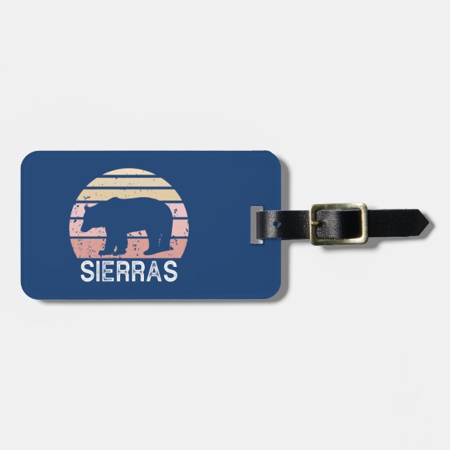 Sierras Retro Bear Luggage Tag (Front Horizontal)