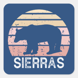Sierras Retro Bear Square Sticker