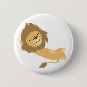 Siesta! Cute Cartoon Lion 6 Cm Round Badge