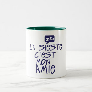 siesta_est_my_friend_citation_bull_zzz Two-Tone coffee mug