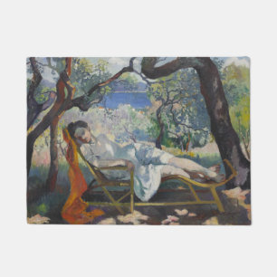 Siesta (Jeanne Sleeping in Mediterranean Garden) Doormat