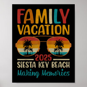 Siesta Key Beach Florida Matching Family Vacation Poster
