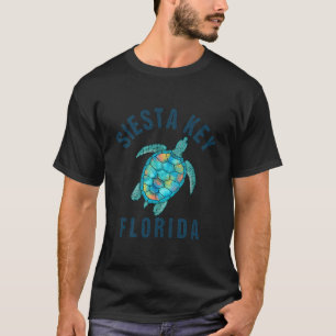 Siesta Key Fl Beach Sea Turtle Illustration T-Shirt