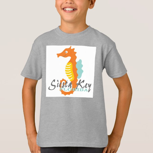 Siesta Key Florida boys seashorse tee (Front)