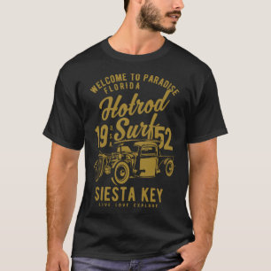 Siesta Key Florida Retro Hotrod Surf  5 T-Shirt