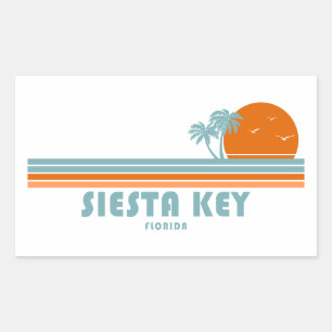 Siesta Key Florida Sun Palm Trees Rectangular Sticker