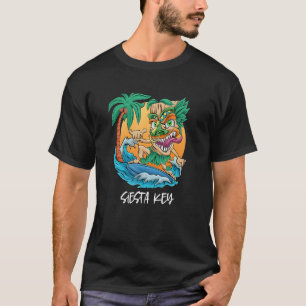 Siesta Key Florida Surfing Tiki Beach Vacation Men T-Shirt