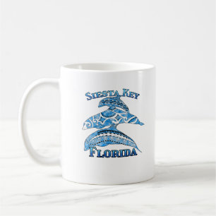 Siesta Key Florida Vacation Tribal Dolphins Coffee Mug