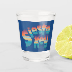 Siesta Key in sunset colours Shot Glass
