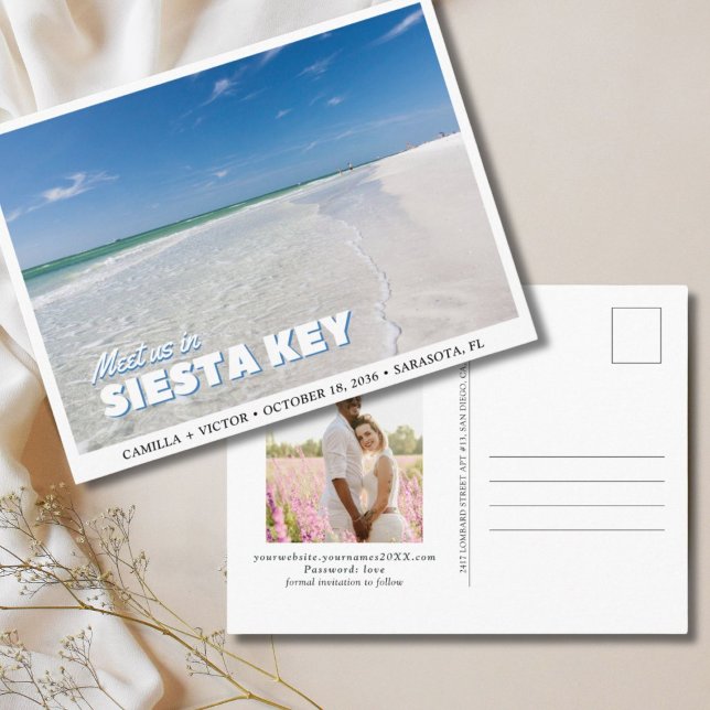 Siesta Key Wedding Florida Save the Date Postcard (Siesta Key Wedding Florida Save the Date Postcard
)