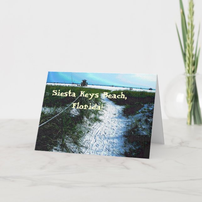 Siesta Keys Beach, Florida Greeting Cards (Front)
