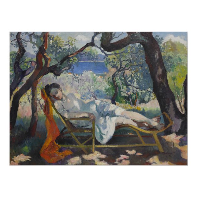 Siesta (Lady Sleeping in a Mediterranean Garden) Poster (Front)