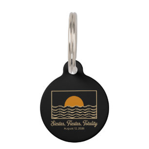 Siestas Fiestas Totality Spain Solar Eclipse 2026 Pet Tag